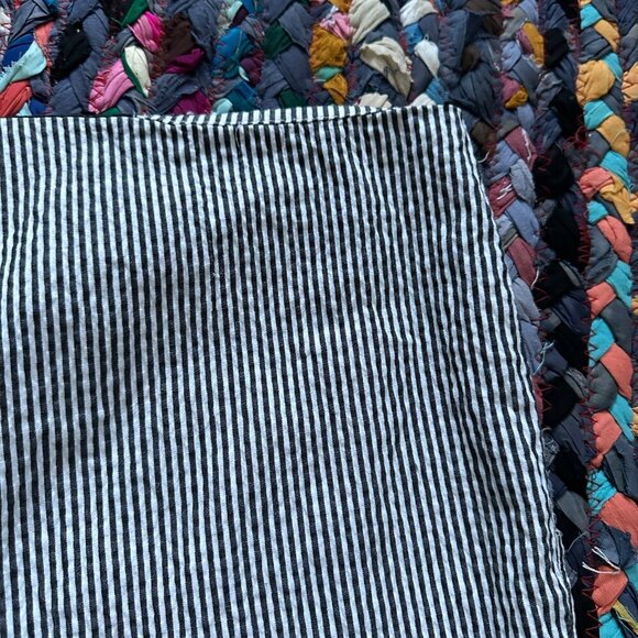 Piazza Sempione Audrey Seersucker Striped Capri Pants Women's Size Large Summer - Picture 11 of 16